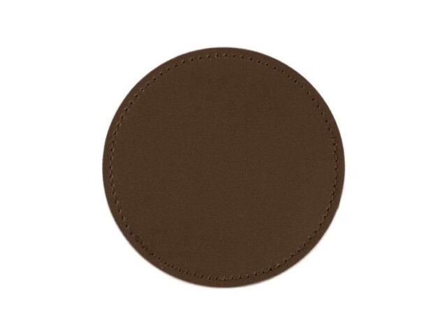 LAVOISIER Maroquinier - Sous-Verre rond en cuir marron foncé, set de 6