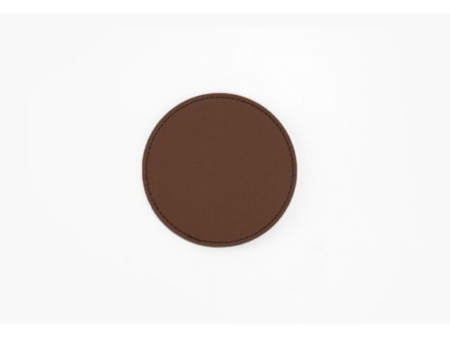 Lavoisier Maroquinier - Sous-Verre rond en cuir marron