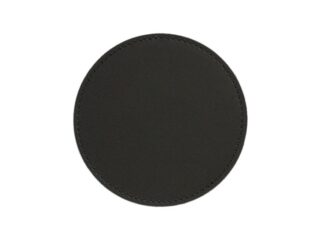 LAVOISIER Maroquinier - Sous-Verre rond en cuir noir, set de 6