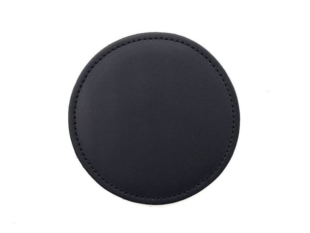 Lavoisier Maroquinier - Sous-Verre rond en cuir noir