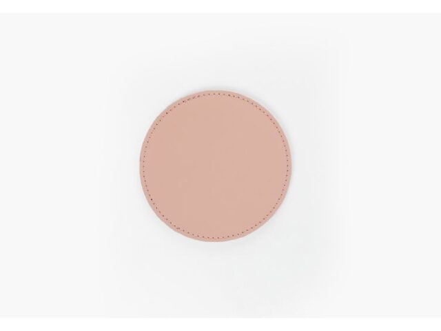 Lavoisier Maroquinier - Sous-Verre rond en cuir rose