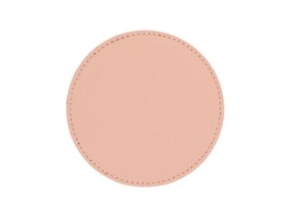 Sous-Verre rond en cuir rose, set de 6 par la marque LAVOISIER Maroquinier LAVOISIER Maroquinier - Sous-Verre rond en cuir rose, set de 6