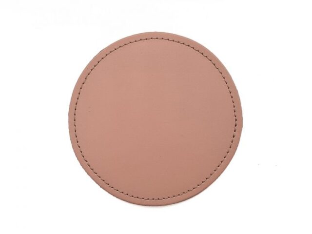 Lavoisier Maroquinier - Sous-Verre rond en cuir rose