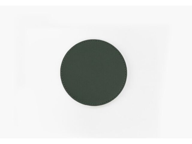 Lavoisier Maroquinier - Sous-Verre rond en cuir vert anglais