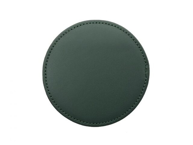 Lavoisier Maroquinier - Sous-Verre rond en cuir vert anglais