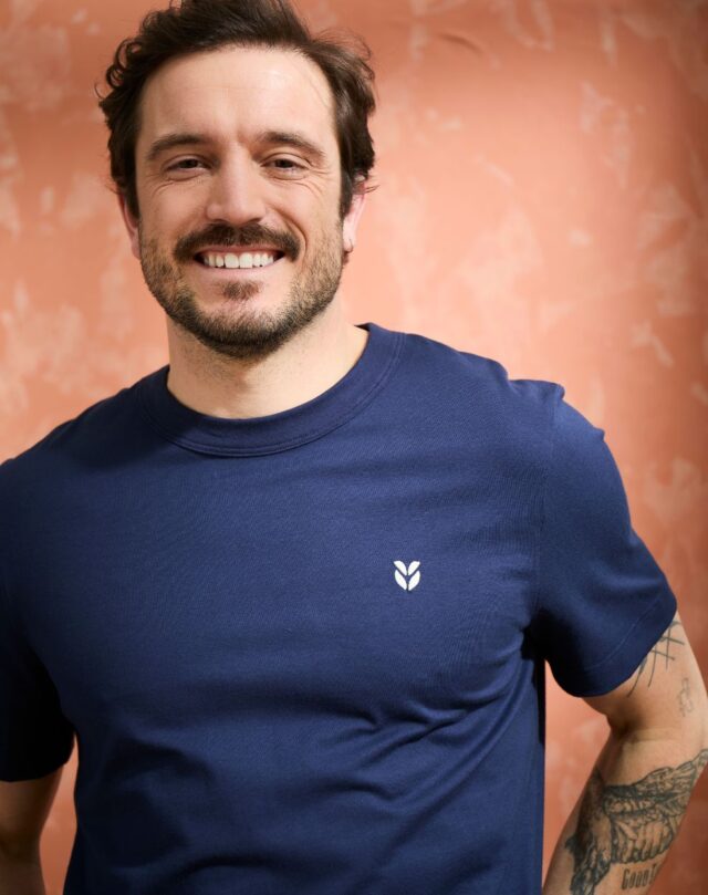 Lemahieu - T-shirt brodé en Coton BIO  - Marine - Homme