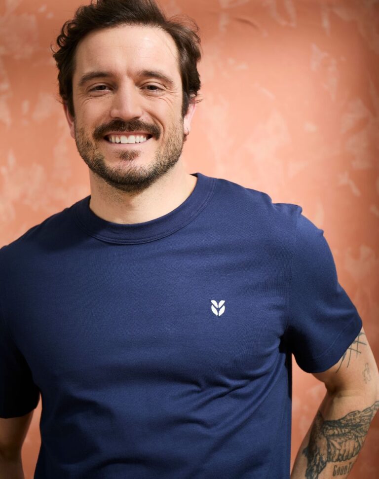 Lemahieu - T-shirt brodé en Coton BIO  - Marine - Homme