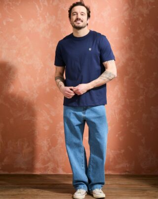 Maison Lemahieu - T-shirt brodé en Coton BIO  – Marine – Homme