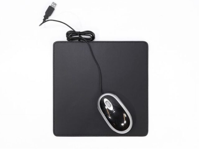 Lavoisier Maroquinier - Tapis souris en cuir noir