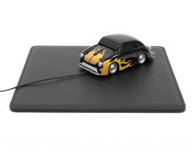 Lavoisier Maroquinier - Tapis souris cossu en cuir noir