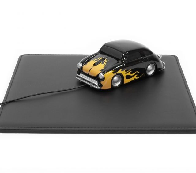 Lavoisier Maroquinier - Tapis souris cossu en cuir noir