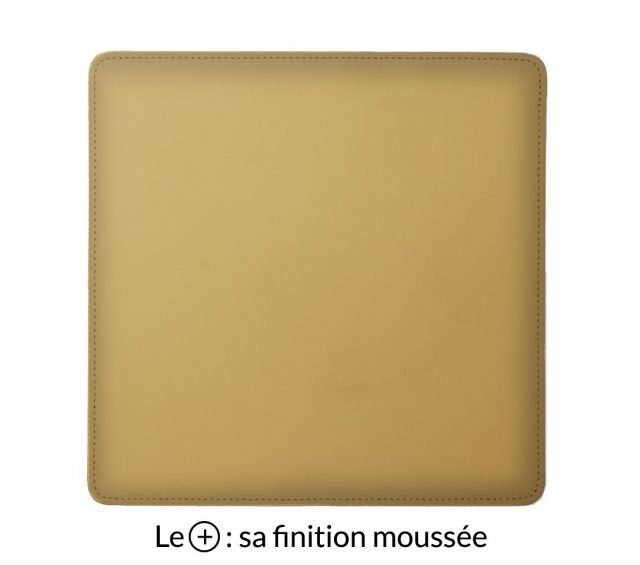 Lavoisier Maroquinier - Tapis souris cossu en cuir beige café latte