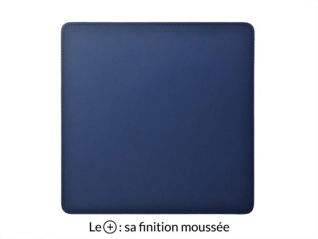 Lavoisier Maroquinier - Tapis souris cossu en cuir bleu cobalt