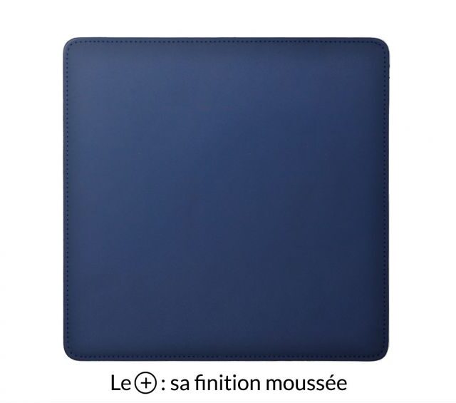 Lavoisier Maroquinier - Tapis souris cossu en cuir bleu cobalt