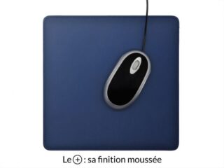 Tapis souris cossu en cuir bleu cobalt par la marque LAVOISIER Maroquinier LAVOISIER Maroquinier - Tapis souris cossu en cuir bleu cobalt