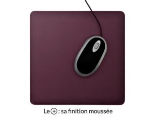 LAVOISIER Maroquinier - Tapis souris cossu en cuir bordeaux