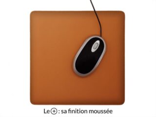 LAVOISIER Maroquinier - Tapis souris cossu en cuir gold