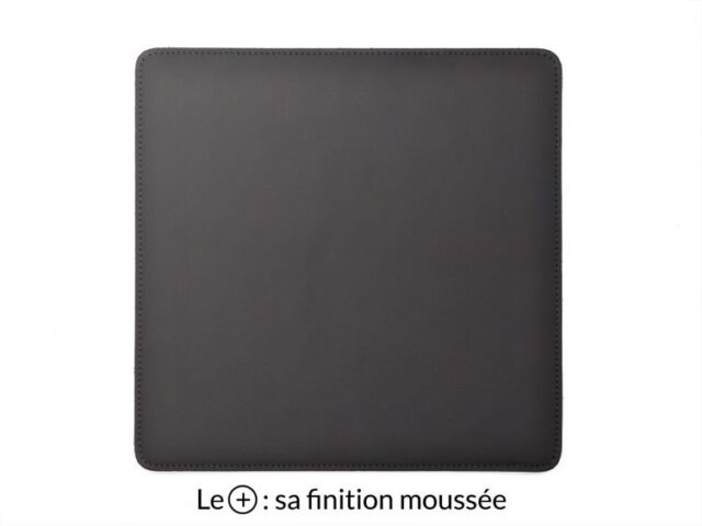 Lavoisier Maroquinier - Tapis souris cossu en cuir gris fer