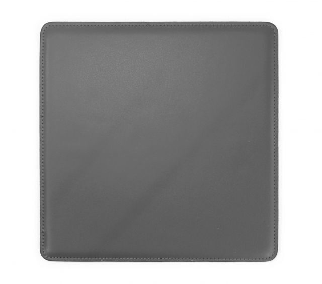 Lavoisier Maroquinier - Tapis souris cossu en cuir gris fer