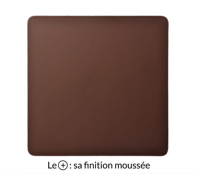 Lavoisier Maroquinier - Tapis souris cossu en cuir marron