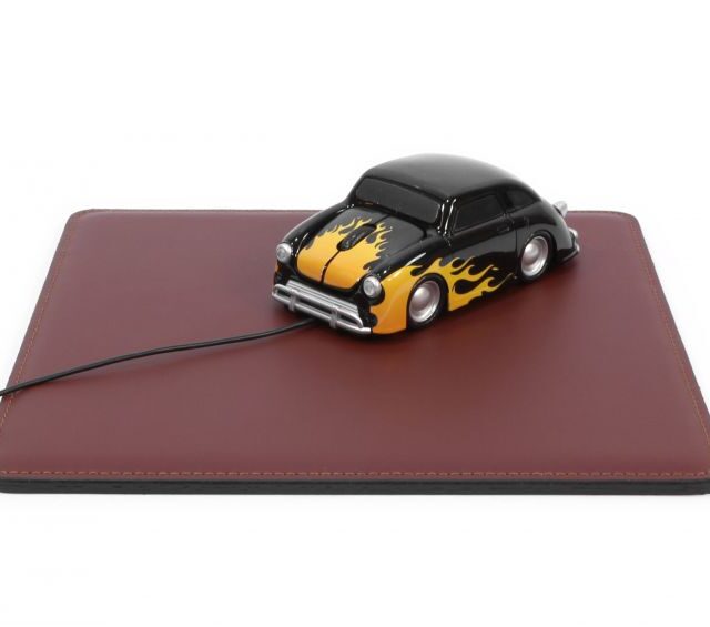 Lavoisier Maroquinier - Tapis souris cossu en cuir marron