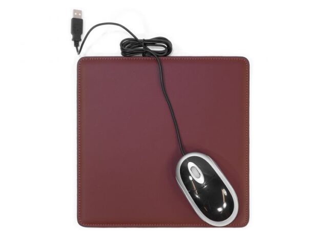 Lavoisier Maroquinier - Tapis souris cossu en cuir marron