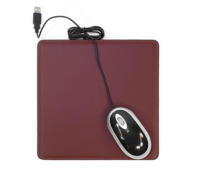 Lavoisier Maroquinier - Tapis souris cossu en cuir marron