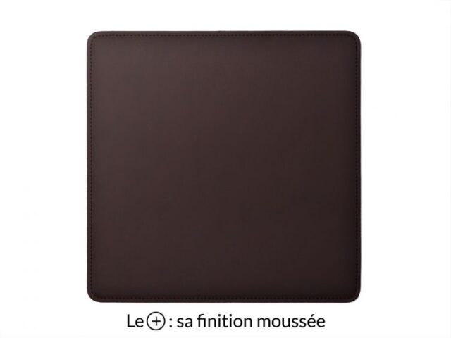 Lavoisier Maroquinier - Tapis souris cossu en cuir marron foncé
