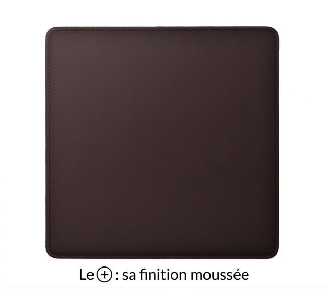 Lavoisier Maroquinier - Tapis souris cossu en cuir marron foncé