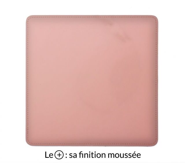 Lavoisier Maroquinier - Tapis souris cossu en cuir rose