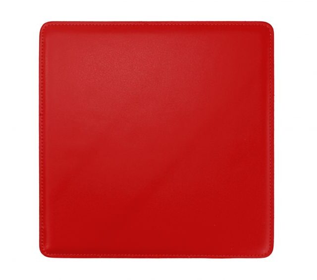 Lavoisier Maroquinier - Tapis souris cossu en cuir rouge coquelicot