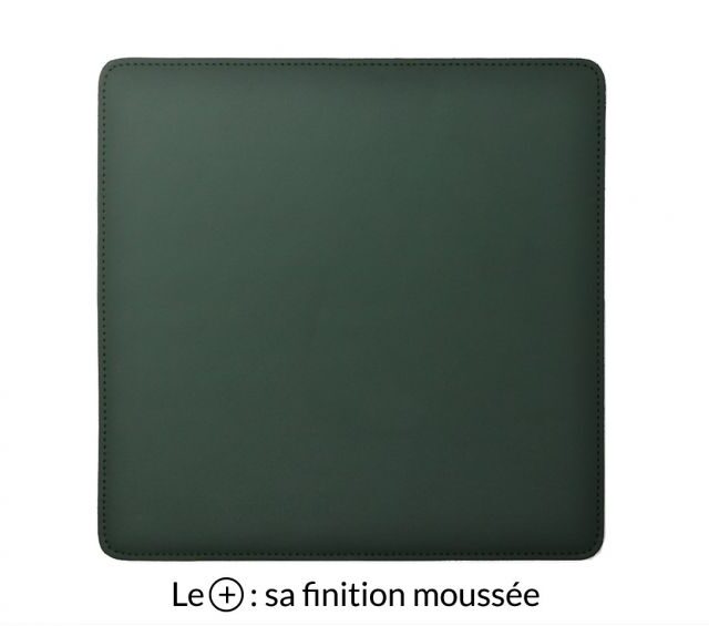 Lavoisier Maroquinier - Tapis souris cossu en cuir vert anglais