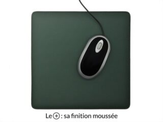 LAVOISIER Maroquinier - Tapis souris cossu en cuir vert anglais