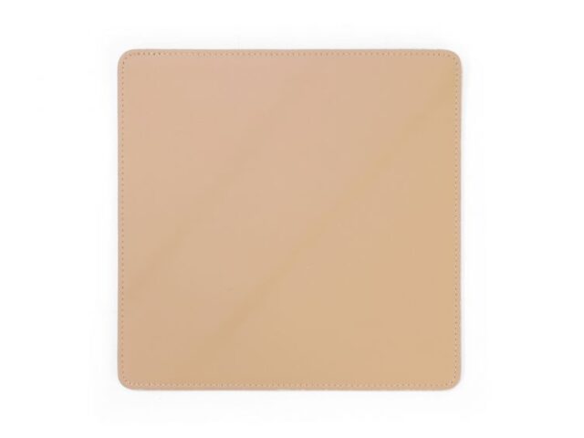 Lavoisier Maroquinier - Tapis souris en cuir beige café latte