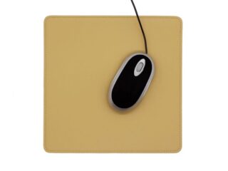 LAVOISIER Maroquinier - Tapis souris en cuir beige café latte