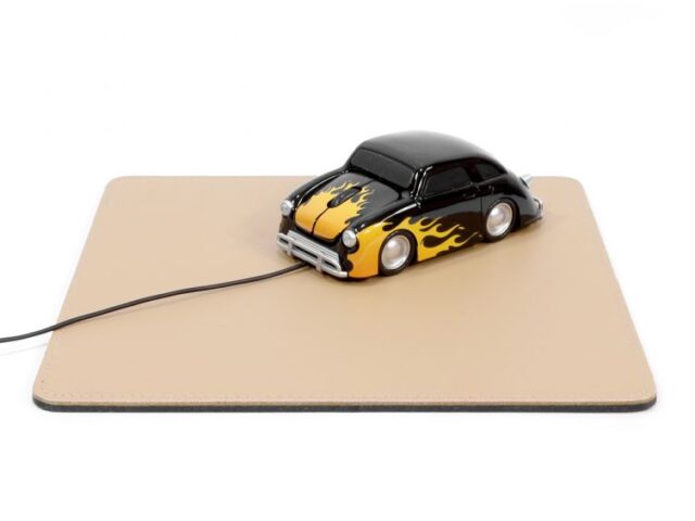 Lavoisier Maroquinier - Tapis souris en cuir beige café latte