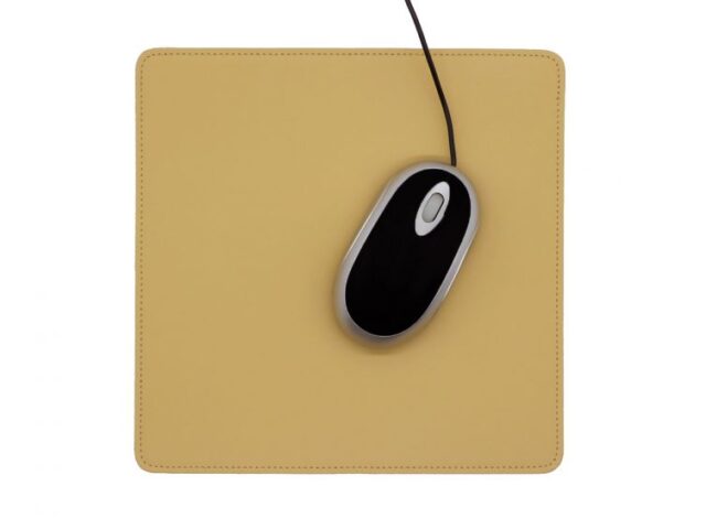 LAVOISIER Maroquinier - Tapis souris en cuir beige café latte