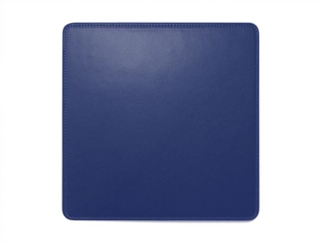 Lavoisier Maroquinier - Tapis souris en cuir bleu cobalt