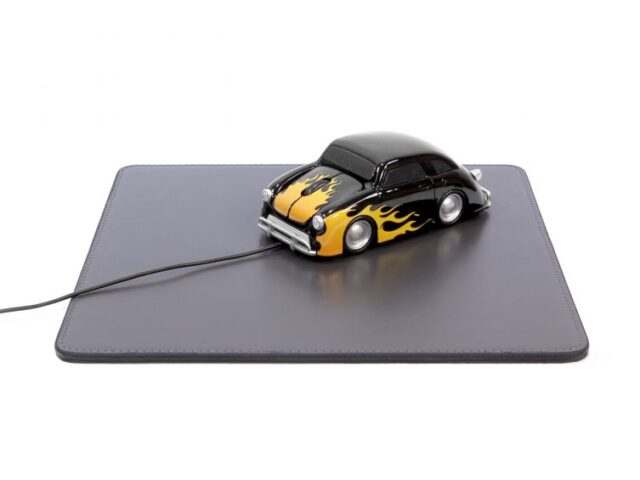 Lavoisier Maroquinier - Tapis souris en cuir gris fer