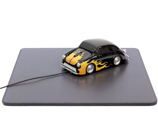 Lavoisier Maroquinier - Tapis souris en cuir gris fer