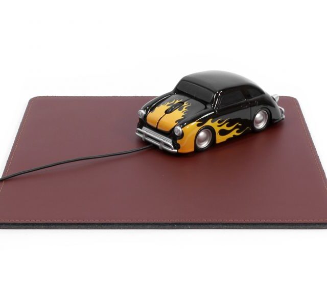 Lavoisier Maroquinier - Tapis souris en cuir marron