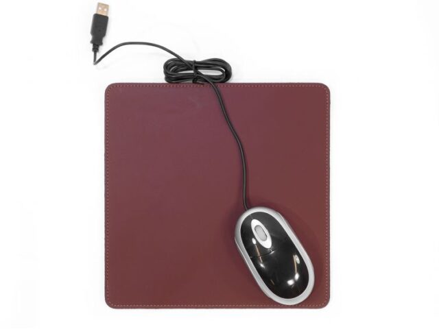 Lavoisier Maroquinier - Tapis souris en cuir marron