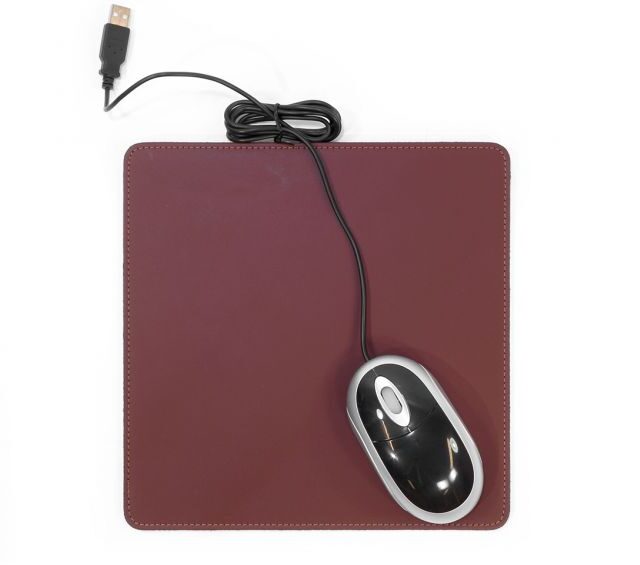 Lavoisier Maroquinier - Tapis souris en cuir marron