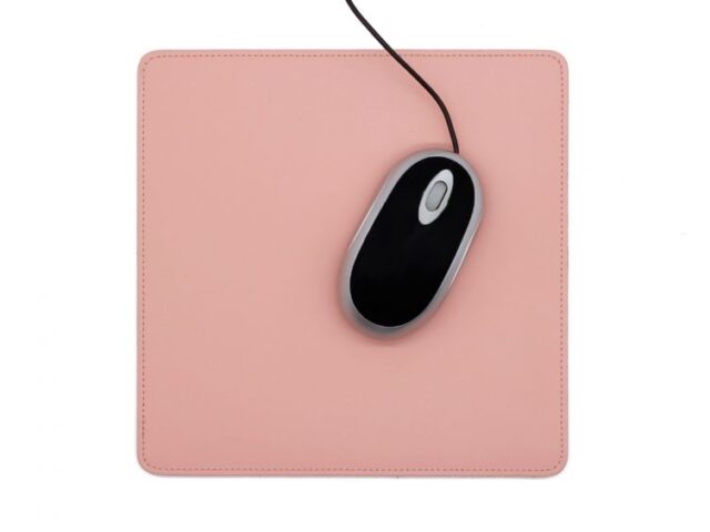 LAVOISIER Maroquinier - Tapis souris en cuir rose
