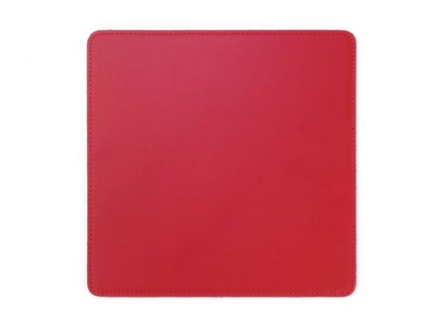 Lavoisier Maroquinier - Tapis souris en cuir rouge coquelicot