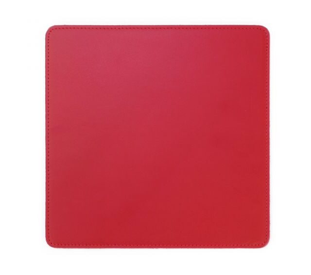 Lavoisier Maroquinier - Tapis souris en cuir rouge coquelicot