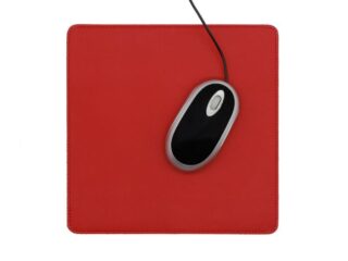 LAVOISIER Maroquinier - Tapis souris en cuir rouge coquelicot