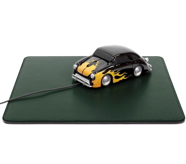 Lavoisier Maroquinier - Tapis souris en cuir vert anglais