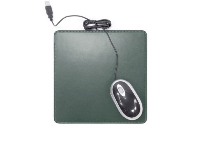 Lavoisier Maroquinier - Tapis souris en cuir vert anglais
