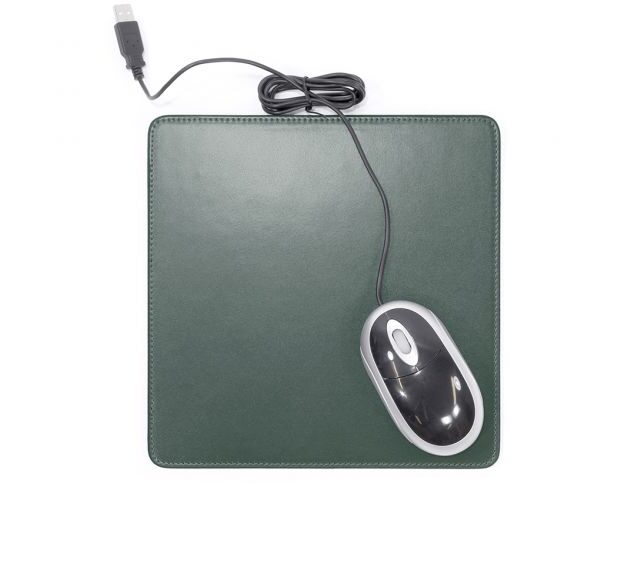 Lavoisier Maroquinier - Tapis souris en cuir vert anglais